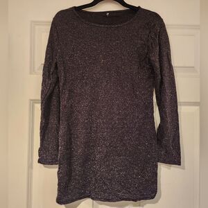 Black long sleeve sparkle mini dress M